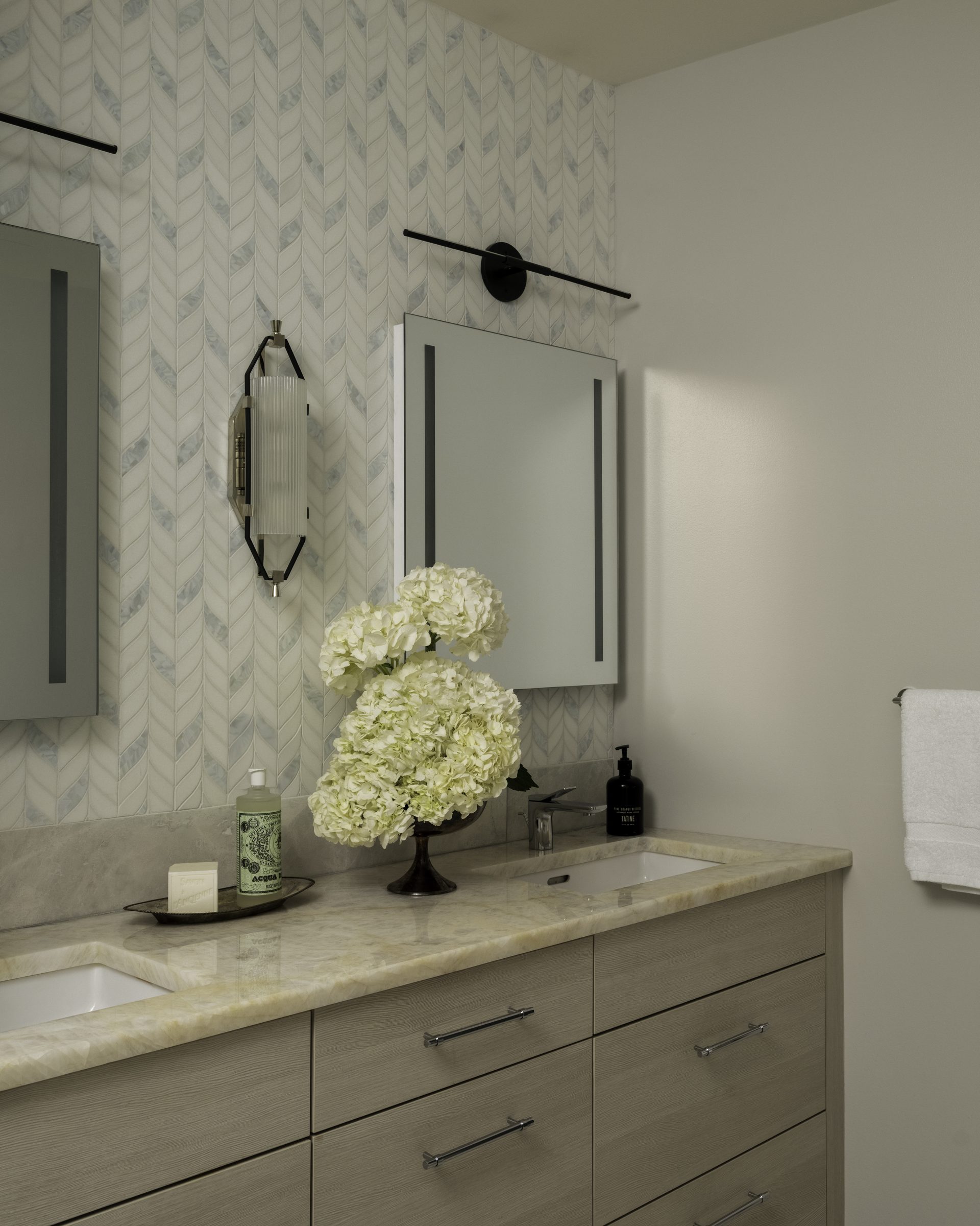 Bedroom suite with refined contemporary details, Downtown Sanctuary — Downtown, Seattle