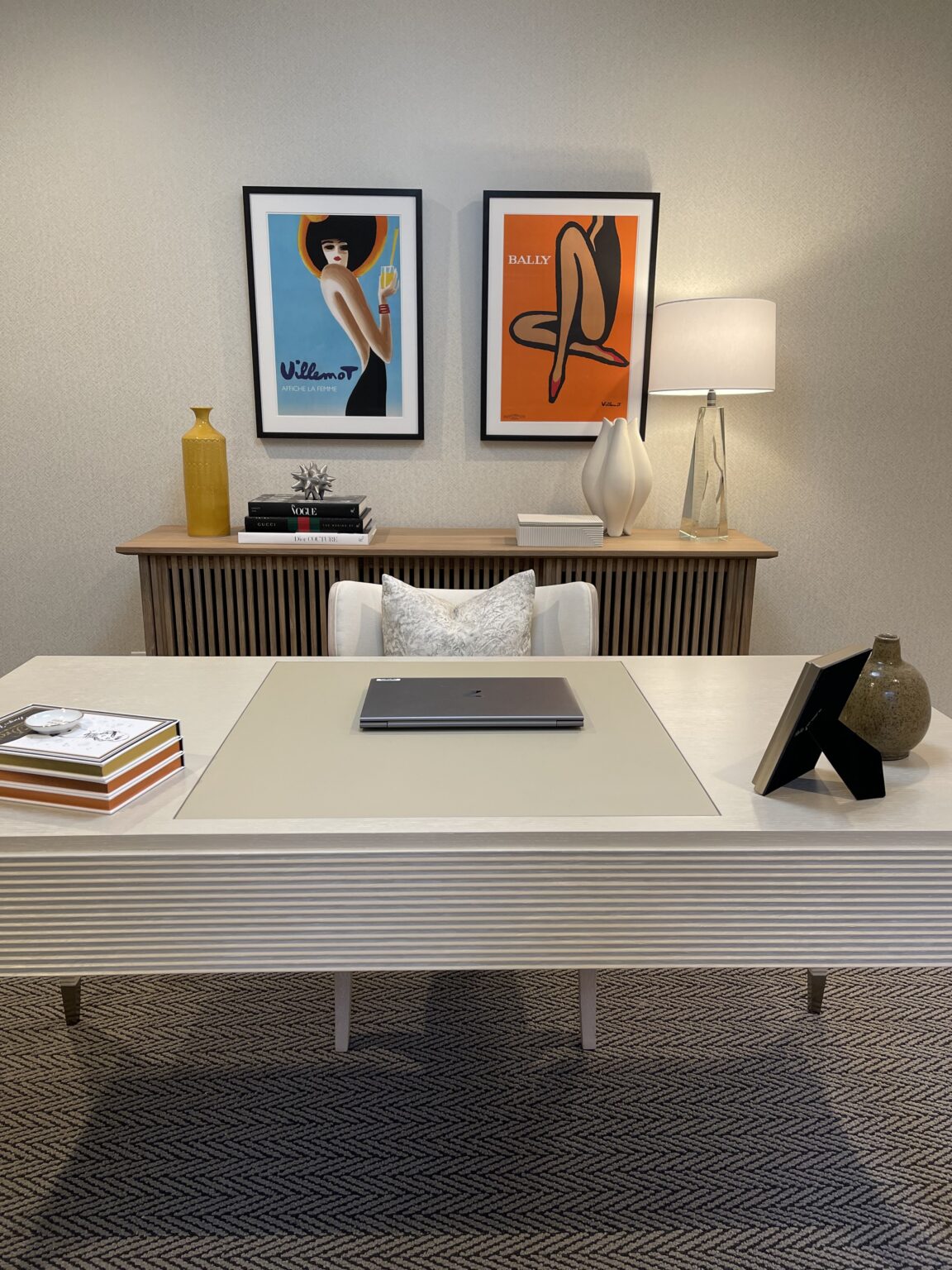 Custom desk and workspace with refined details — Windermere Home Office, Seattle