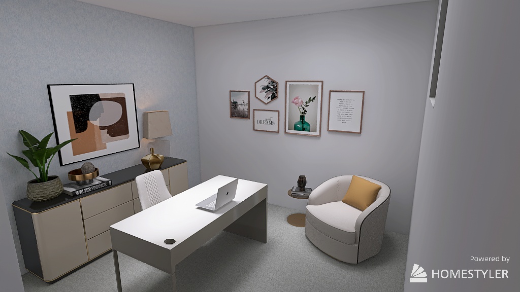 Interior design color and material palette — Windermere Home Office home office, Seattle